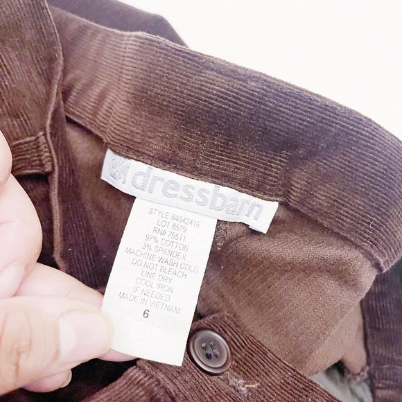 Dressbarn Brown Cord A Line Full Skirt Style 84642416 SZ6 - Picture 5 of 6